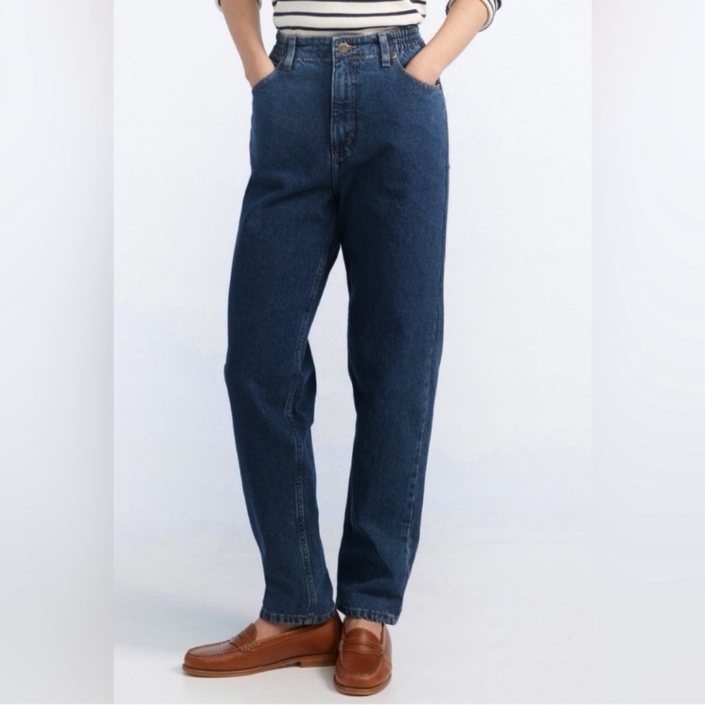 L.L.Bean Made in USA Double L Comfort Waist High Waisted Tapered Leg Mom Jeans